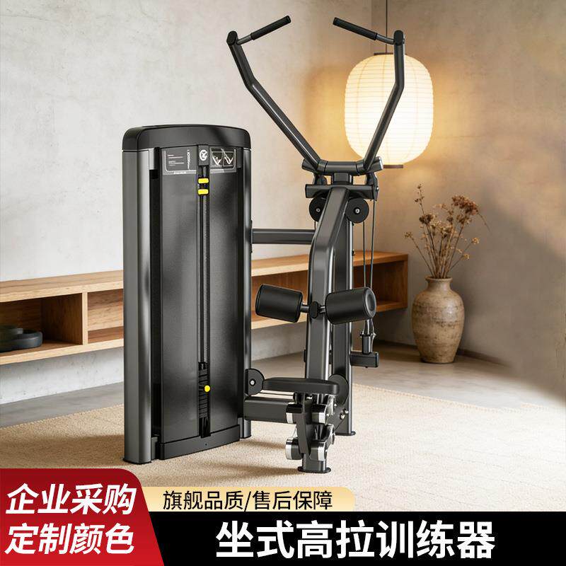 力健系列坐式高拉训练器划船高位下拉多姿势插片杠铃健身器械