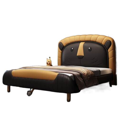 TQT网儿童床卧室童趣皮艺床小户型202孩新5款男卡通红狮子床