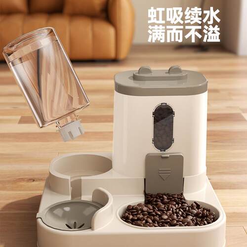 跨境自动猫咪喂食喂水器狗碗猫盆二合一饮水机猫碗宠物用品