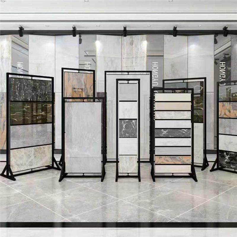 瓷砖展示架落地式大板砖样品架岩板石材陈列架大理石双面旋转货架
