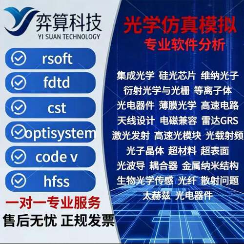 代做rsoft光学仿真分析 集成光学/硅光芯片/光栅/光电器件/薄膜