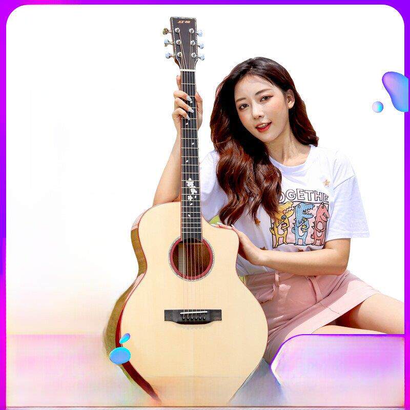 红棉手工加震全单吉他41寸36 38 40演奏级相思木全实单板民谣电箱
