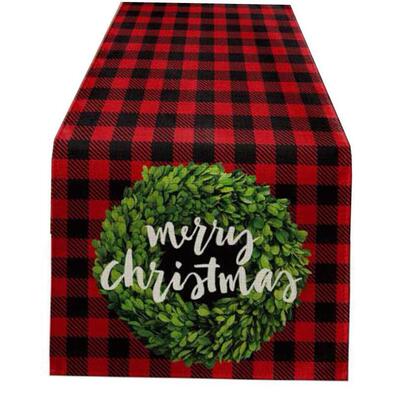 Fashion Christmas tree printed table runner flag kitchen