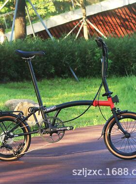 Cranston三折叠自行车 litepro 超轻便携复古小布9变速自行车推行