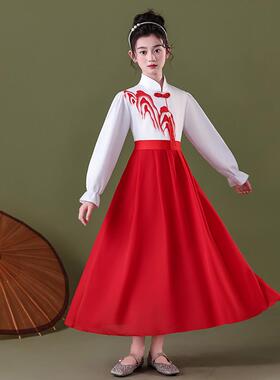 正品儿合唱服诗歌朗诵演童出服主持红色中小学红歌生中国风男表演