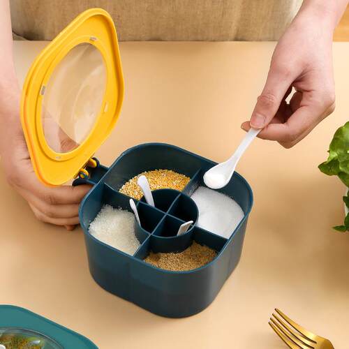 Multi-compartment seasoning storage box, kitchen utensil, al
