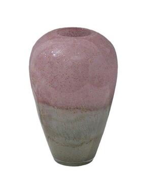 轻奢档玻璃花粉色渐变色玻璃水培插花器客厅家居工艺品摆件