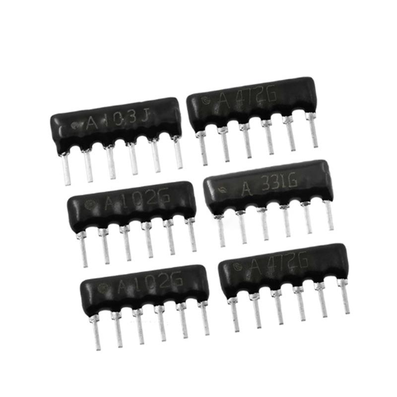 插件排网络电阻.6阻脚6PA102J/A2272J33k4.k排HQG阻厂家直销