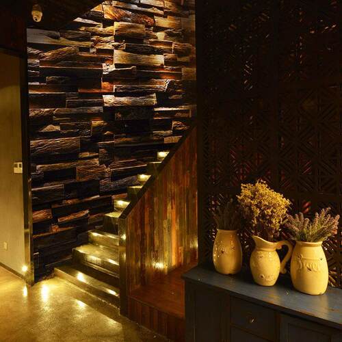 实木马赛克电视背景墙老船木风化木板木质前台招牌火锅店餐馆KTV