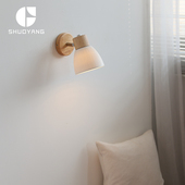 新款 壁灯原木风卧室床头左右调节沙发背景墙阳台过道儿童房灯 日式