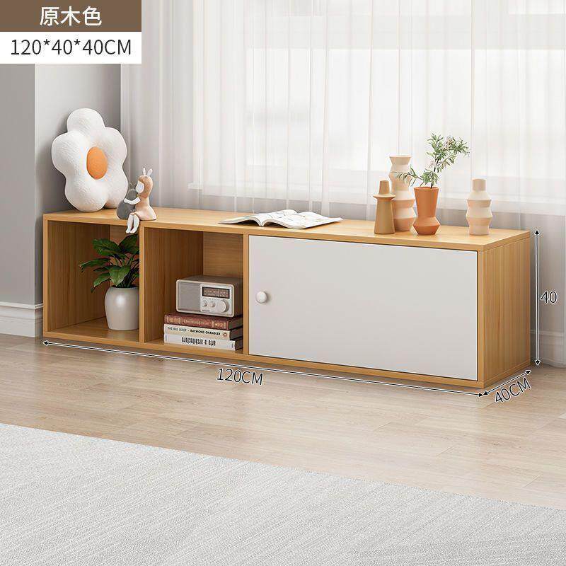 简易实木书架落地置物用简约格子柜矮书电柜家客无品牌/厅储物柜