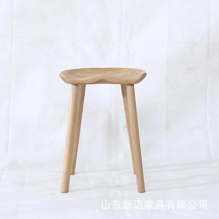 北欧简约实木酒吧凳子家用高脚凳咖啡厅四脚吧台凳前台实木