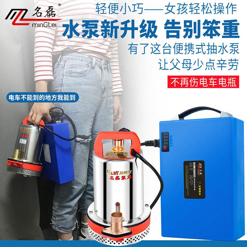 名抽磊充电式直流潜水泵12v携24v48v水充电泵可式家用抽水小水机