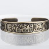 新款 舐犬情书镯·努比斯狗纯银古埃及壁生画开口手子送女阿友日礼