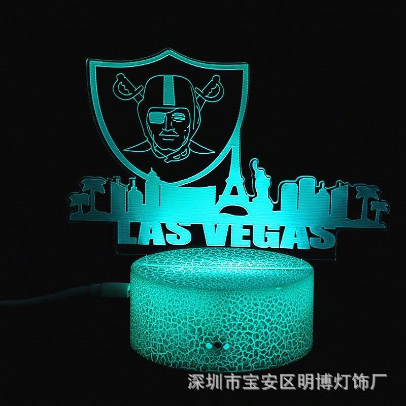 跨境新款LasVegas拉斯维加斯3d小夜灯触摸遥控亚克力led台灯厂家