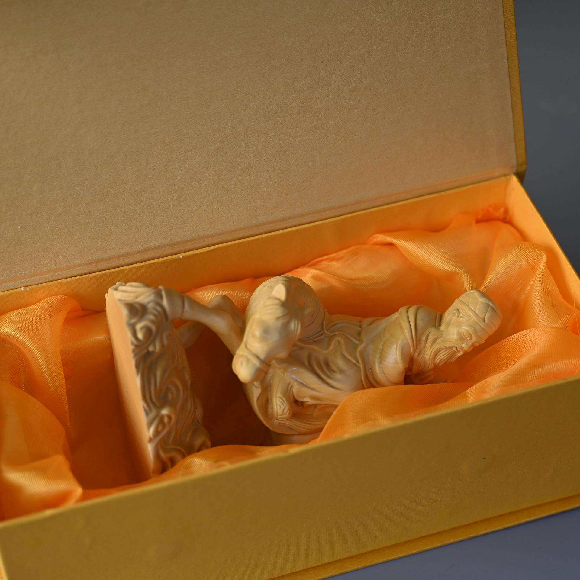 黄杨木八仙人物张果老木雕摆件 创意木质工艺品办公摆饰实木雕刻