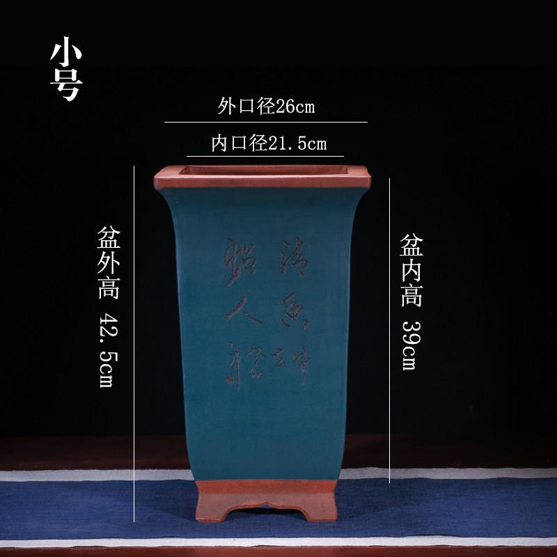 宜兴紫砂精品六方花盆工花特大号悬崖兰盆大号角六陶瓷08家手用盆