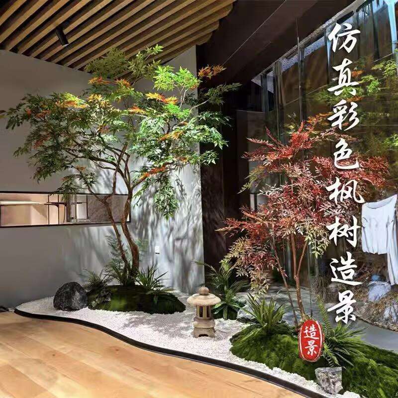 仿真绿枫树鸡爪槭假树景观天井橱窗软装造景植物组合绿植装饰摆件