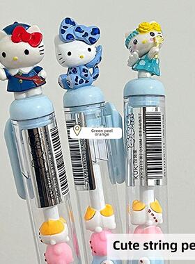 可爱的卡通串笔女孩心高值在风压凝胶笔学生刷问题笔黑色笔公主