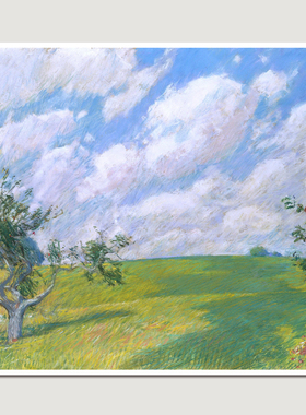 哈萨姆《September Clouds》艺术蓝天风景画客厅挂画字画版画