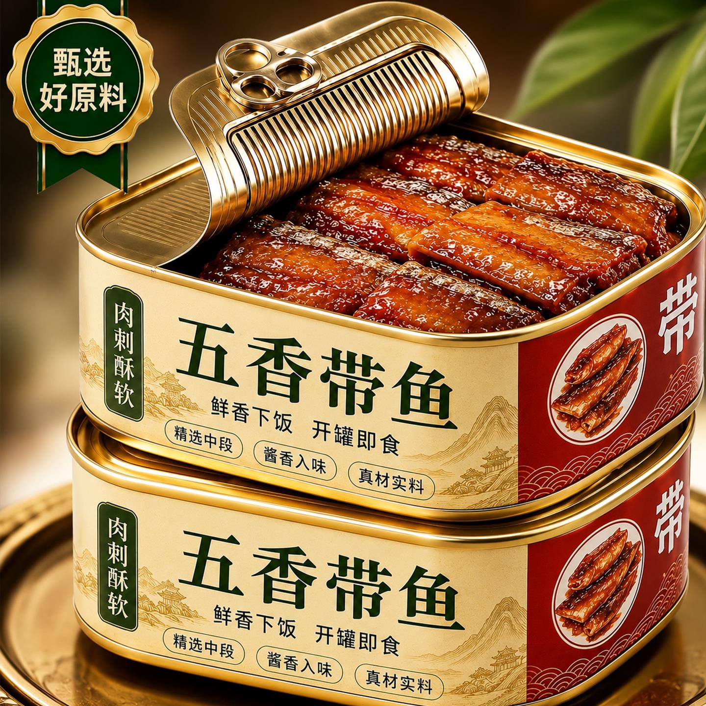 五香带鱼罐头香酥红烧即食下饭菜海鲜瓦罐舟山深海菜香辣海鲜熟食