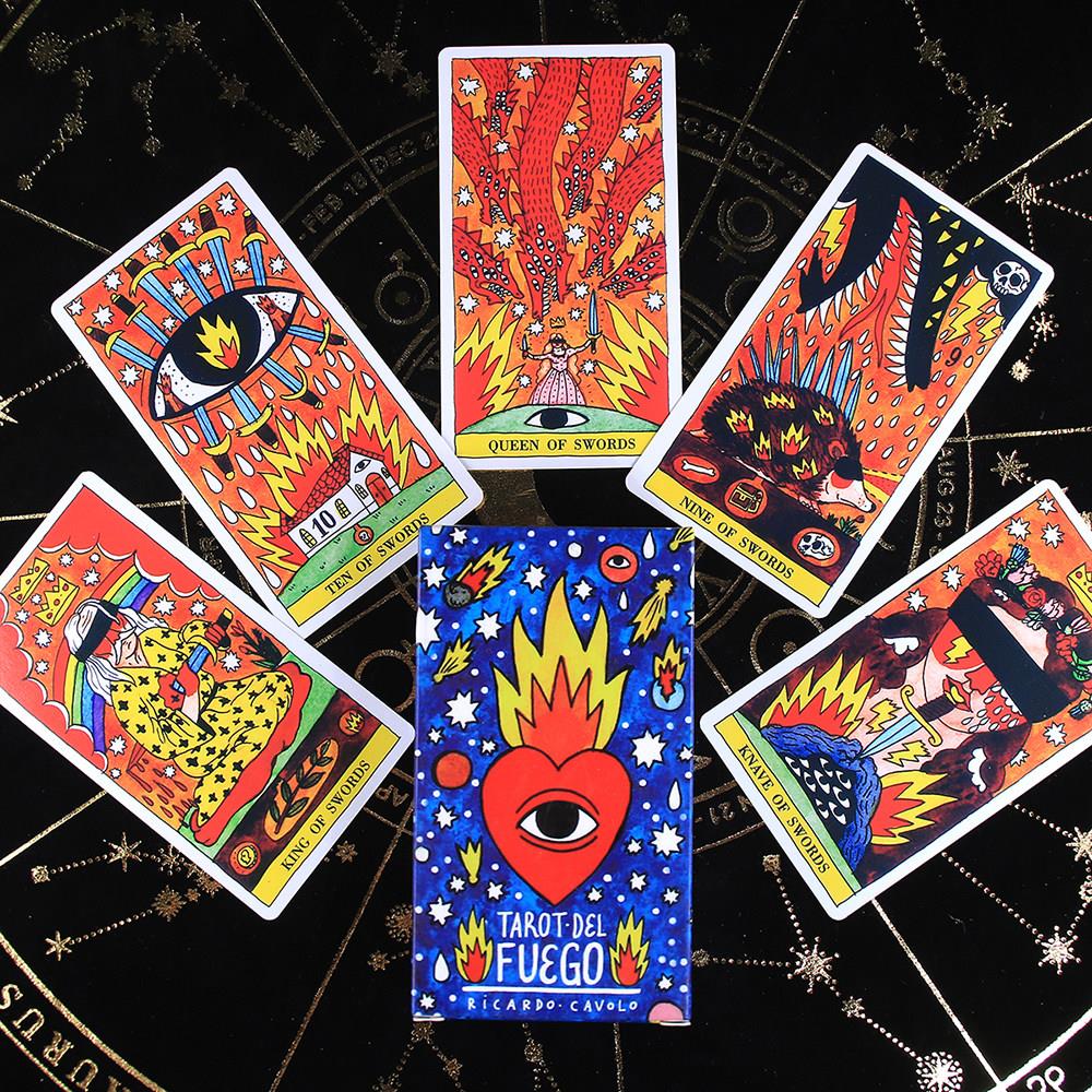 Tarot del Fuego Cards Tarot for Deck Oracles Guide Game Toy - 实物图
