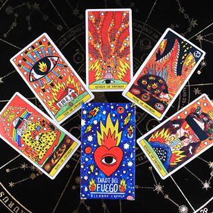 Tarot del Fuego Cards Tarot for Deck Oracles Guide Game Toy