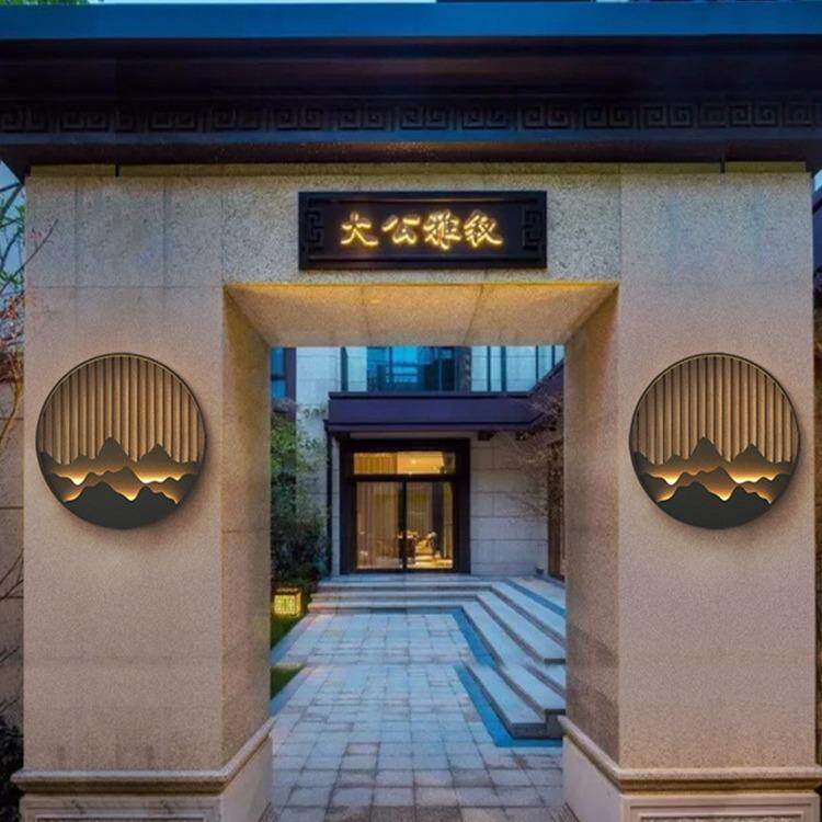 新中式户外壁见附件，灯防水楼梯过道简约墙外壁灯庭院台阳壁灯别