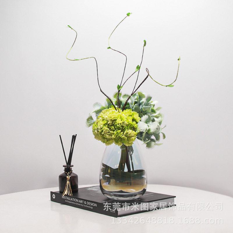 现轻奢仿真花艺摆件售楼处洽谈桌样板间茶几书房间洗手台装饰品