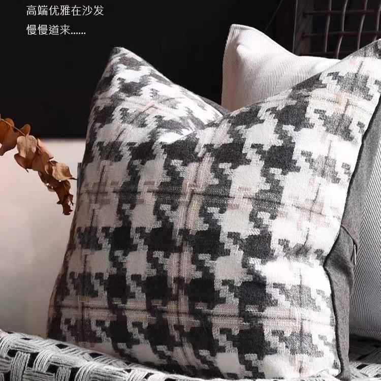 轻样板PDR房抱枕奢简酒约现代软装沙发客厅靠方枕垫样板间店抱枕