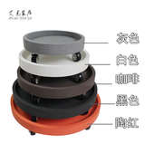 仿水泥底托移动花盆接水托盘圆形带万向轮防水防漏盆景垫底座定制