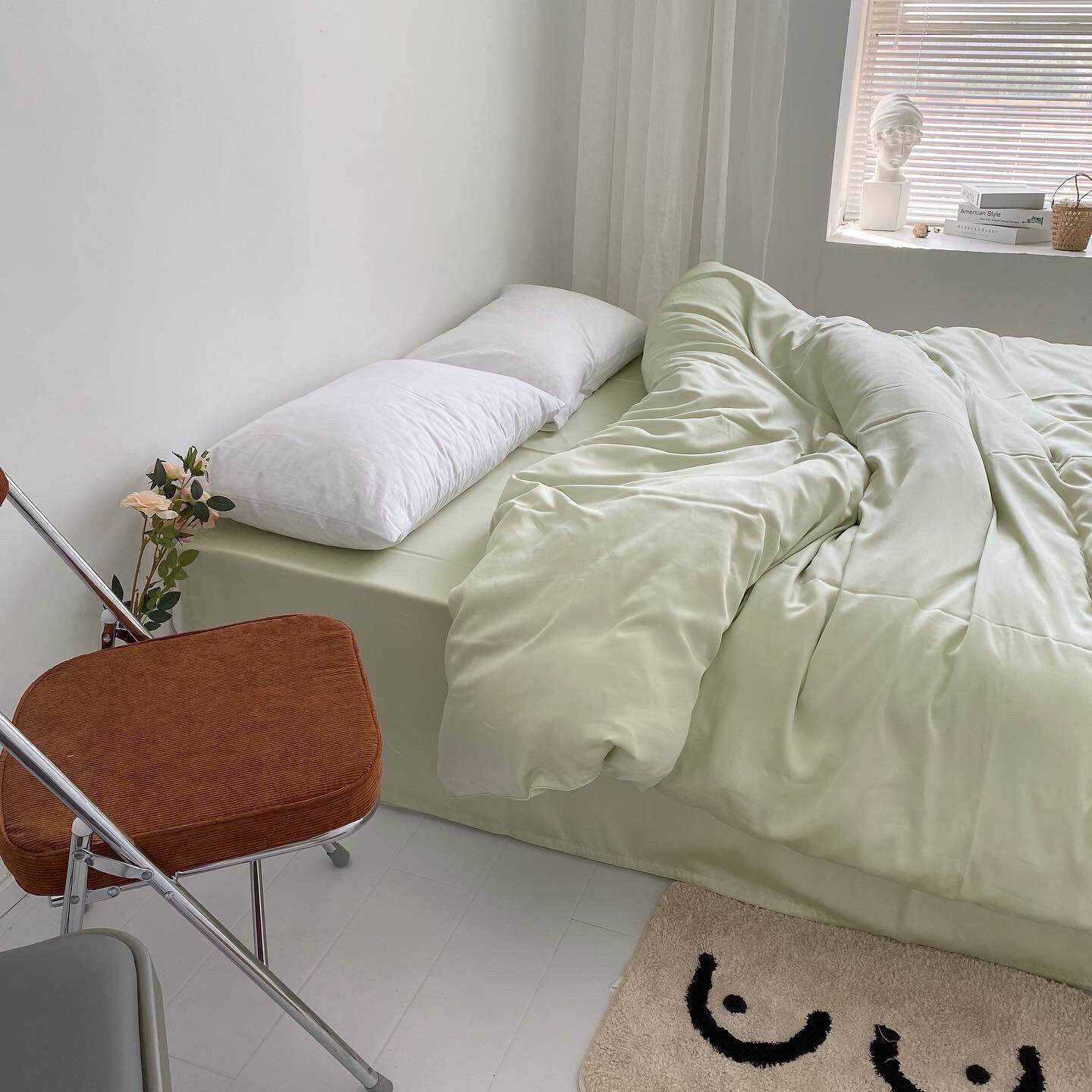 高级和舒适的睡眠天丝纯色单件被套夏季丝绸凉爽莱赛尔