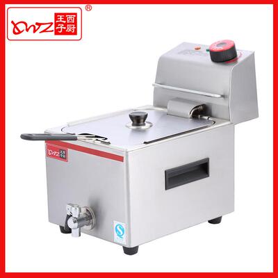 王子西厨油炸机HEF-6L台式单缸单筛电炸炉薯条机餐饮厨房设备