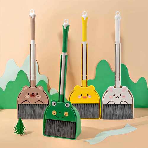 Mini Baby Children's Creative Cartoon Broom and Dustpan Set,