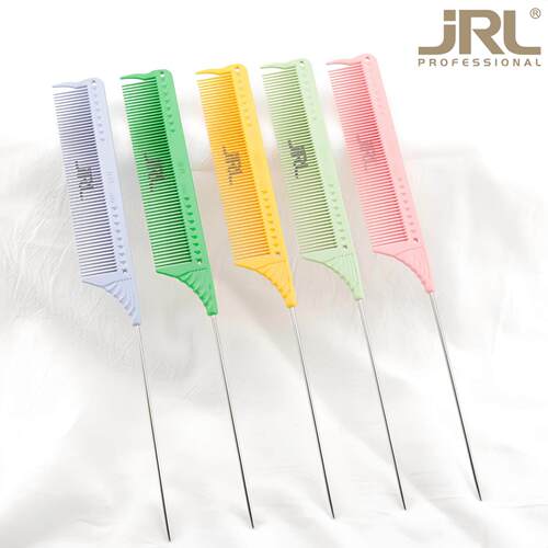 正品JRL尖尾梳耐高热钢针分区梳挑染盘发分针梳子易入发美发挑梳