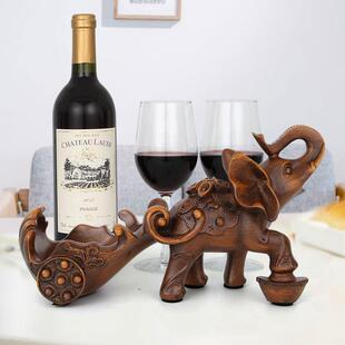 现代创意红酒架摆件小象装饰品客厅酒柜博古架酒瓶酒托使用礼品