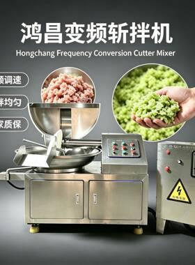 小型商用肉馅鱼糜斩拌机 全自动丸子斩切设备 香肠制品加工斩拌机