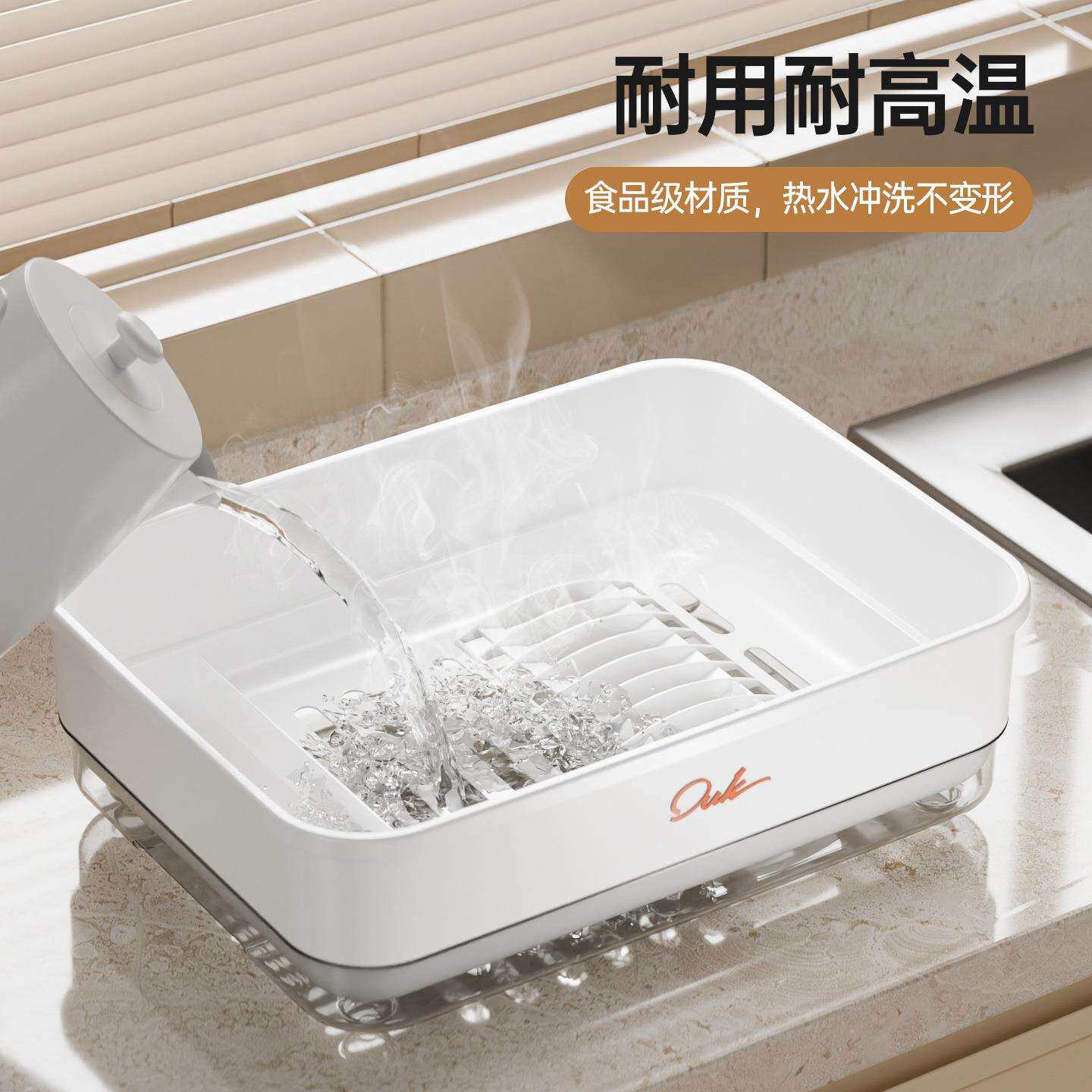 碗柜餐具收纳盒家用特大号带盖防尘碗碟沥水架厨房置地式沥水碗架