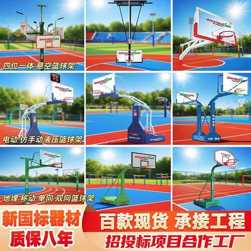 户外标准篮球架成人可升降移动室外电动篮球框比赛仿液压篮球架