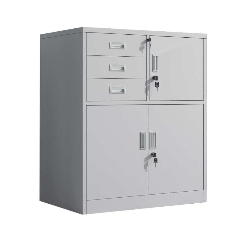 矮柜办公室铁皮文件柜档案柜资料柜带锁抽屉家用工具柜阳台储物柜