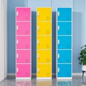 储门更衣柜员工宿舍物柜铁皮柜子单人办公衣换衣qyg 123柜带锁单