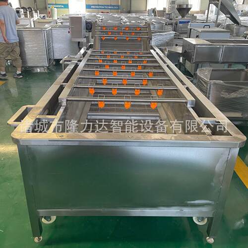 果蔬气泡清洗机 水果蔬菜清洗设备 全自动大型商用连续辣 椒清洗