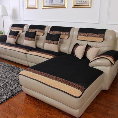 高档2025一新款真皮发垫防滑夏沙四季通用发垫子欧式三坐贵妃沙盖