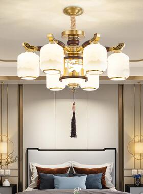 199复式楼厅主灯大厅灯端大气实木中国风餐厅卧室高客吊灯新中式
