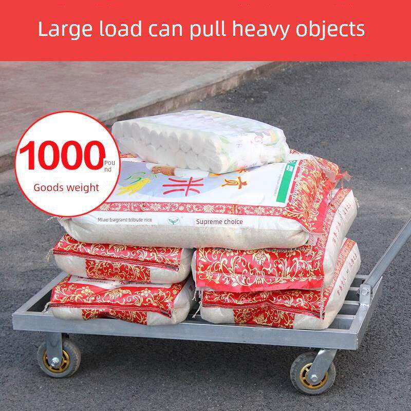 钢板小推车拉货手推车搬运车家用平板车便携拖车折叠小拉车手拉车