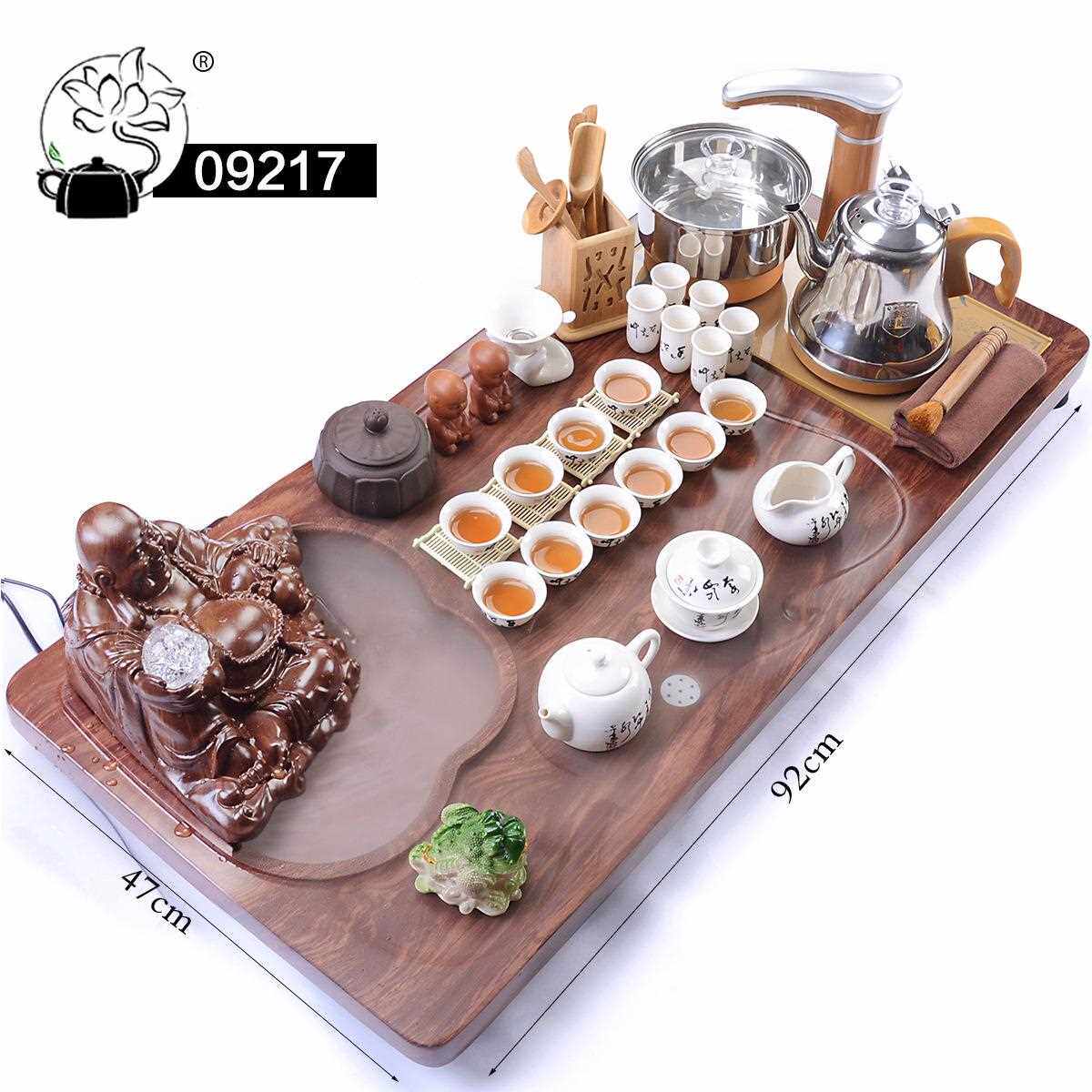 新款直销092雾化佛可茶盘紫砂茶具实木茶盘青瓷鱼套装茶台自动电