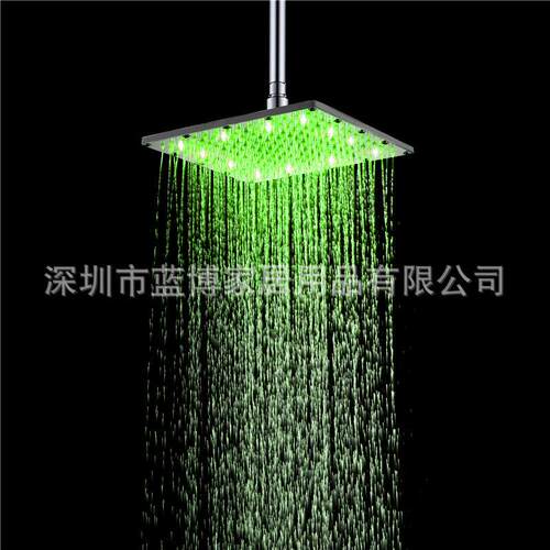 顶0寸新变8030-F6色喷不锈钢LED款顶喷七彩/感温三1色淋浴顶喷803