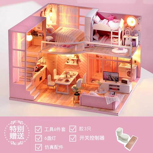 正品智趣屋di小屋手工制作木日质景拼装模型阁楼房子玩具场生y礼