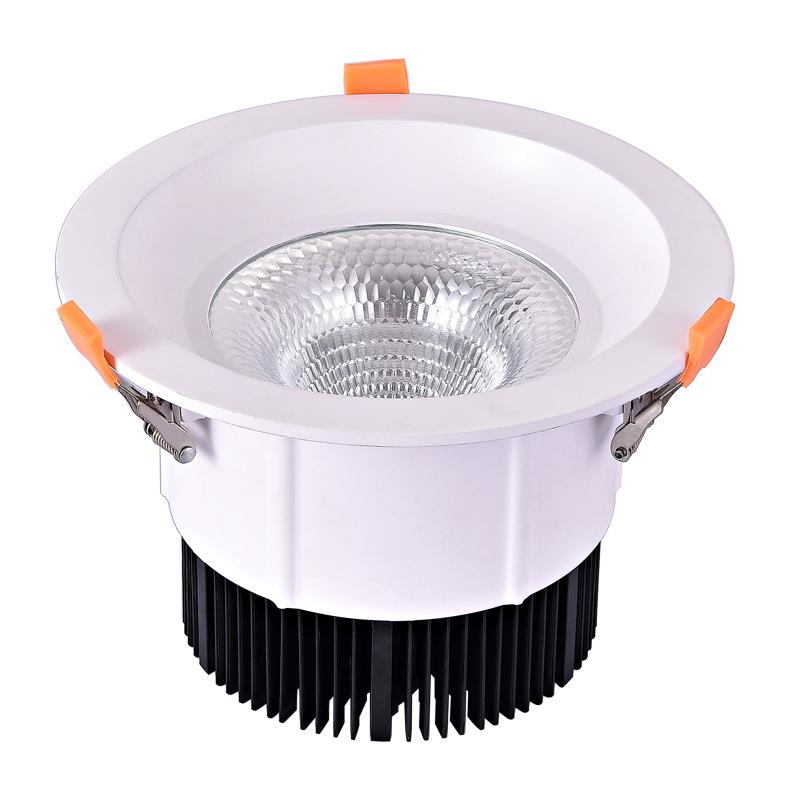 COB天花灯大8寸大功率70W80W一体压铸铝筒灯外壳套件散热器灯具