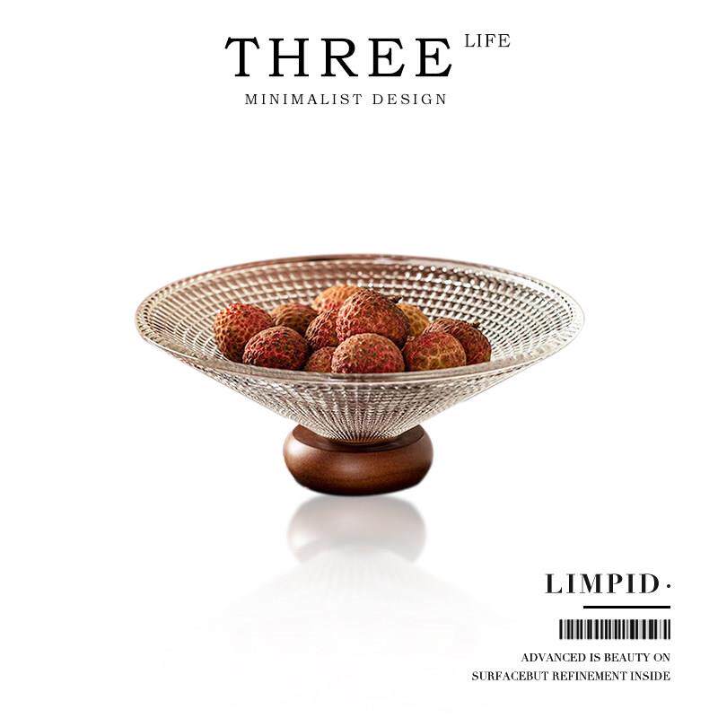 Tlife&middot;Limpid&middot;果盘客厅家用法式糖果盘玻璃茶几零食托盘 | 秋水